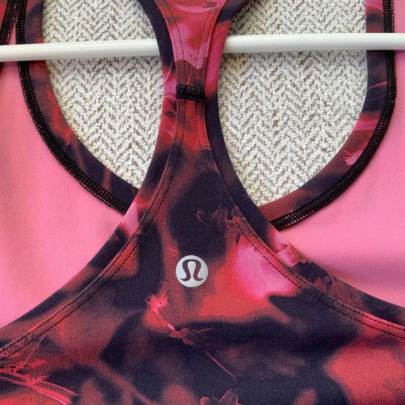 NWOT Lululemon Cool Racerback NULU Tank Intensity Pink Blossom Multi Size 12 - Picture 3 of 3
